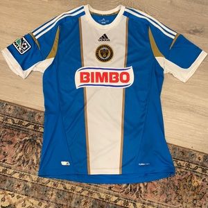 Men’s Official Adidas Philadelphia Union Soccer Jersey Size Large Blue